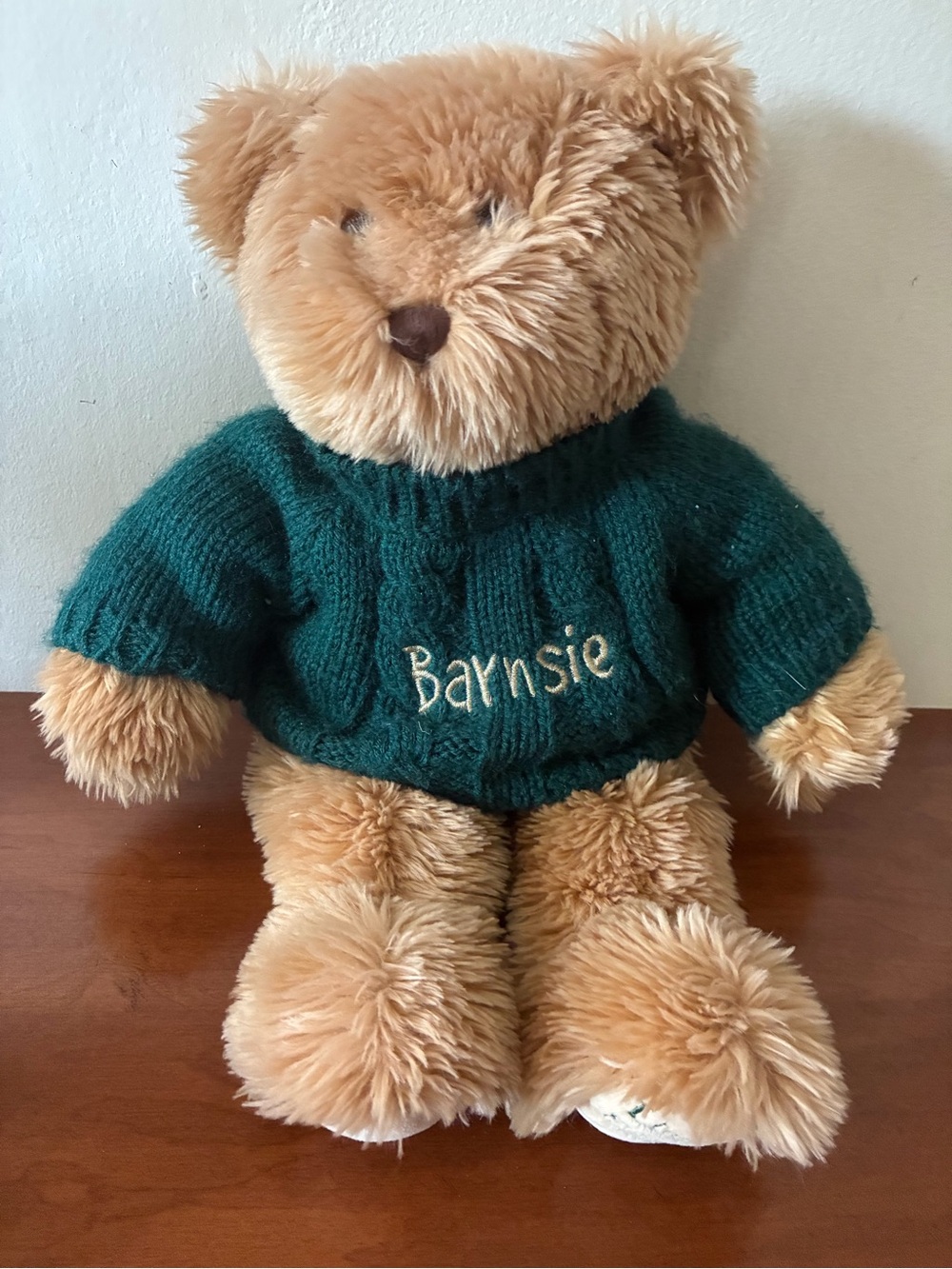 Barnes & Noble Barnsie Limited Edition Teddy Bear Plush 16 Inch Green Sweater